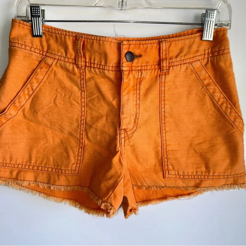 FREE PEOPLE cutoff shorts 0 orange distressed